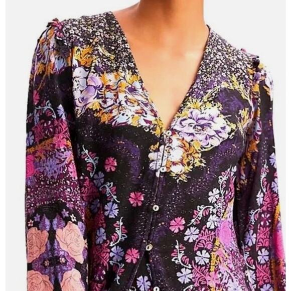 Free People Marais Duster Maxi Dress, Small Purple Patchwork Festival Resortwear - Picture 2 of 9